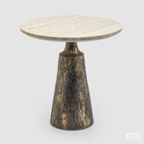 EDG Enzo De Gasperi - Tavolo Travertino Rotondo H63 D60 Cm
