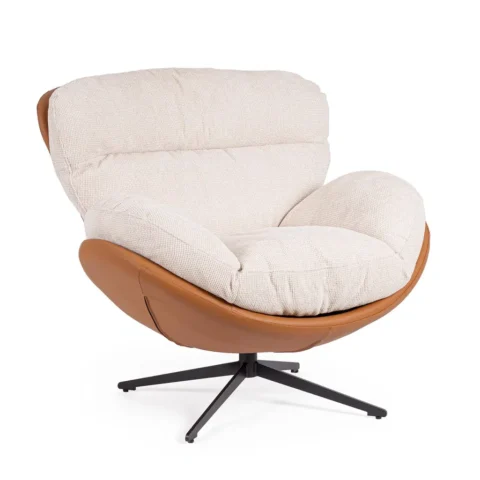 Bizzotto - Poltrona Adinda Ghiaccio/Cuoio