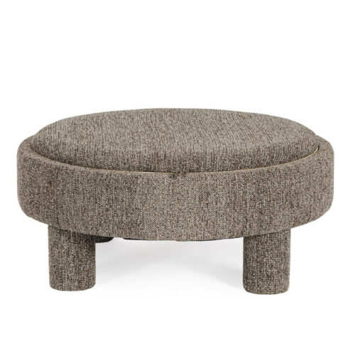 Bizzotto - Pouf Tanya Con Vassoio Tondo Grigio
