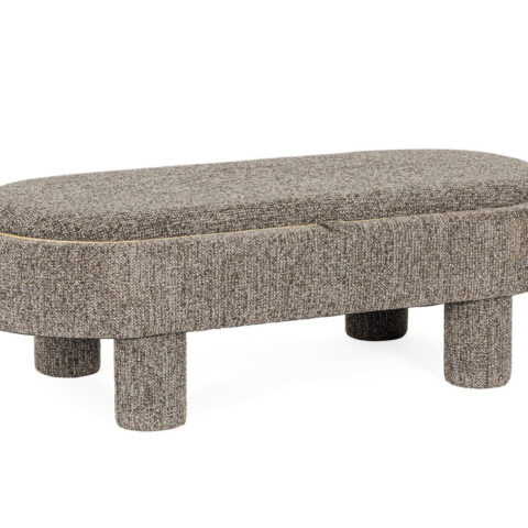 Bizzotto - Pouf Tanya Con Vassoio Ovale Grigio