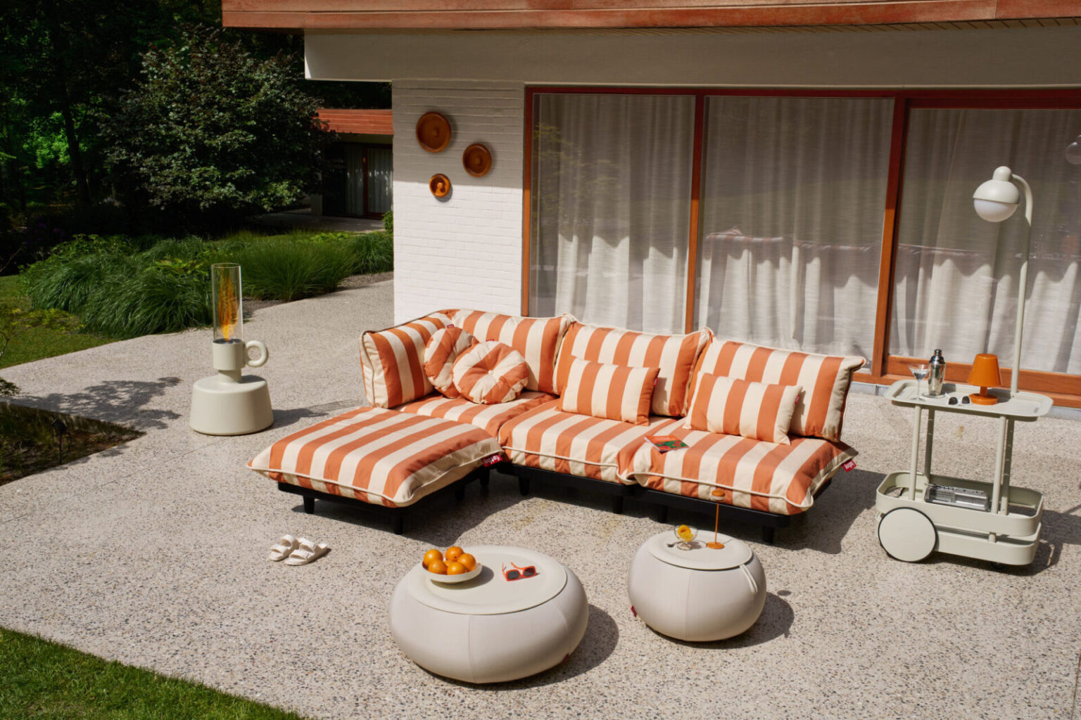 Fatboy - Paletti Set Medium LEFT Stripe Orange Creme - immagine 6